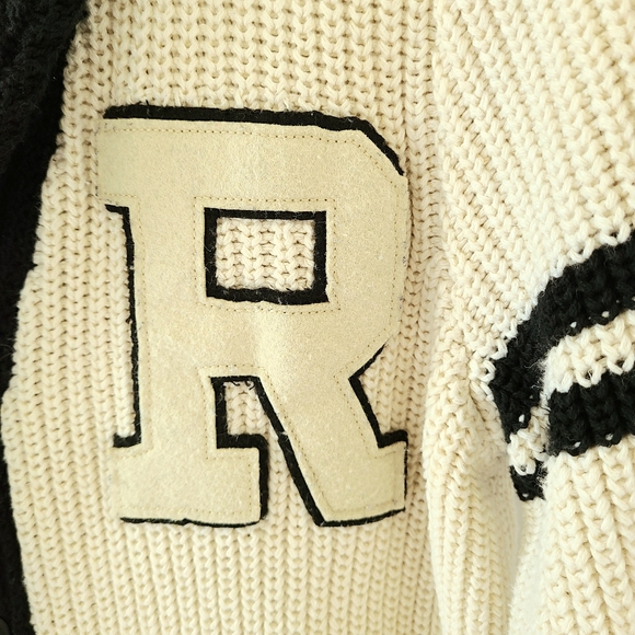 Ralph Lauren Rugby Varsity Letterman Shawl Collar Linen Cotton Cardigan Sweater - Picture 9 of 12